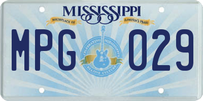 MS license plate MPG029