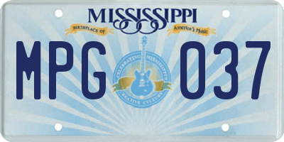 MS license plate MPG037