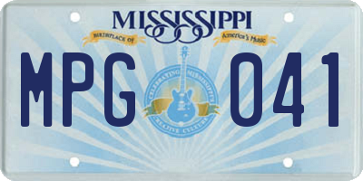 MS license plate MPG041
