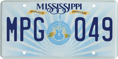 MS license plate MPG049