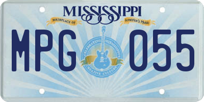 MS license plate MPG055