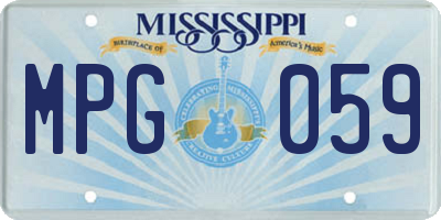 MS license plate MPG059