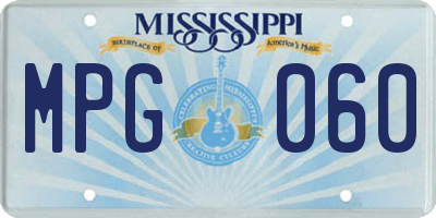 MS license plate MPG060