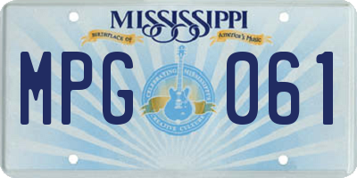 MS license plate MPG061