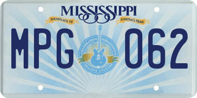 MS license plate MPG062