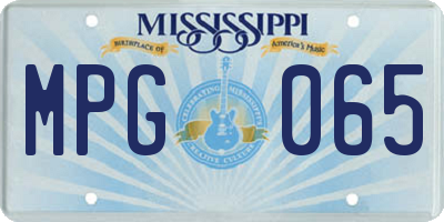 MS license plate MPG065