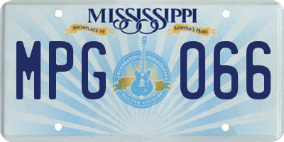 MS license plate MPG066
