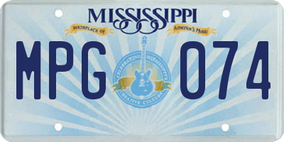 MS license plate MPG074