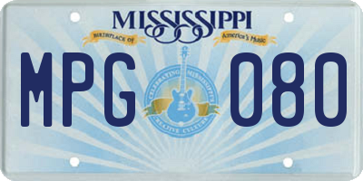 MS license plate MPG080