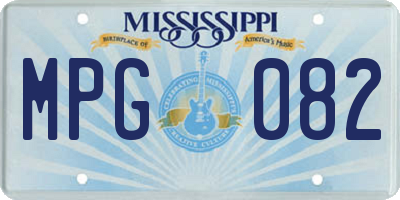 MS license plate MPG082