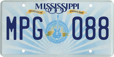 MS license plate MPG088