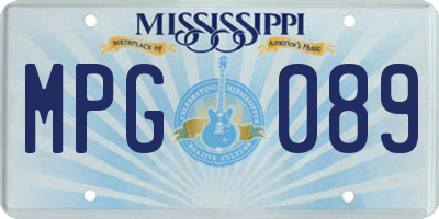 MS license plate MPG089