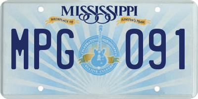 MS license plate MPG091