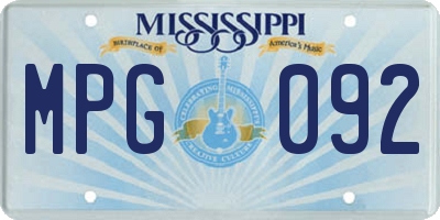 MS license plate MPG092