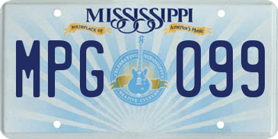 MS license plate MPG099