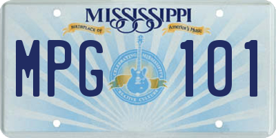 MS license plate MPG101