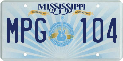 MS license plate MPG104
