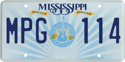 MS license plate MPG114