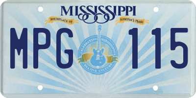 MS license plate MPG115