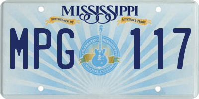 MS license plate MPG117