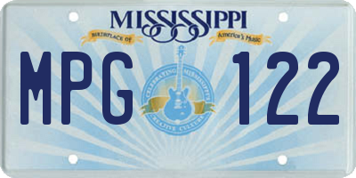 MS license plate MPG122