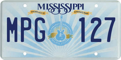 MS license plate MPG127