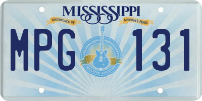 MS license plate MPG131