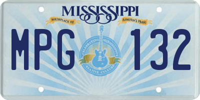 MS license plate MPG132