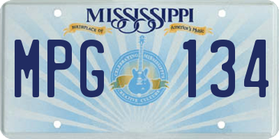 MS license plate MPG134