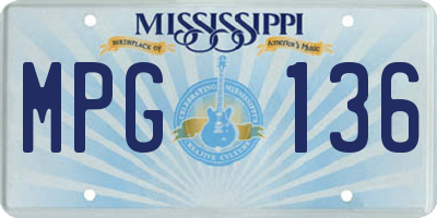 MS license plate MPG136