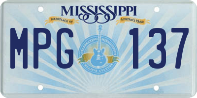 MS license plate MPG137
