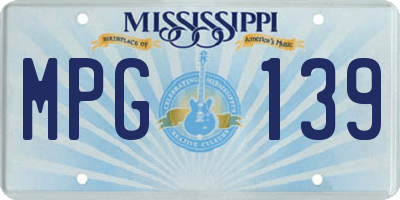 MS license plate MPG139