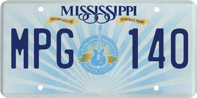 MS license plate MPG140