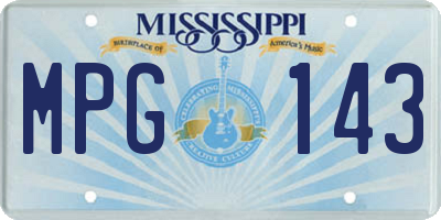 MS license plate MPG143
