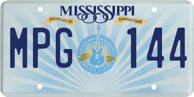 MS license plate MPG144