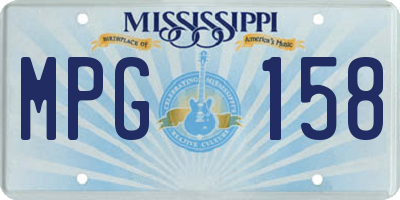 MS license plate MPG158