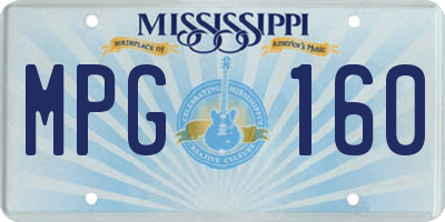 MS license plate MPG160