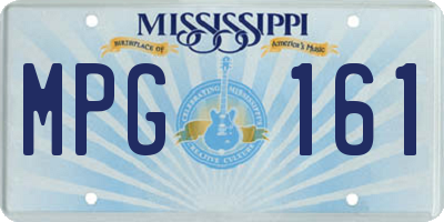 MS license plate MPG161