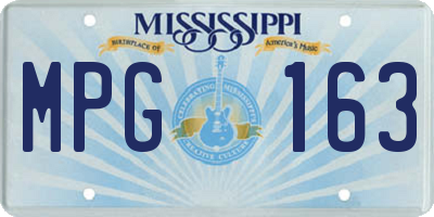 MS license plate MPG163