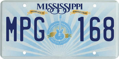MS license plate MPG168