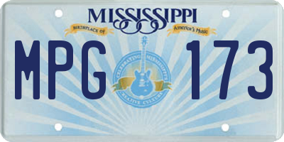 MS license plate MPG173