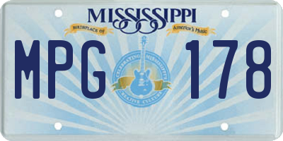 MS license plate MPG178