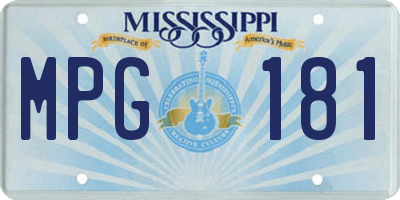 MS license plate MPG181