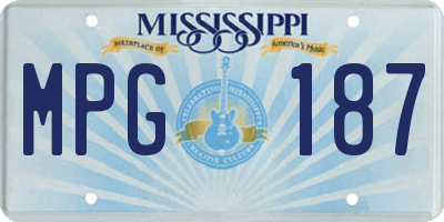 MS license plate MPG187