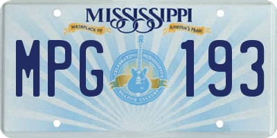 MS license plate MPG193