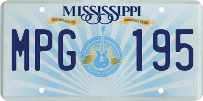MS license plate MPG195