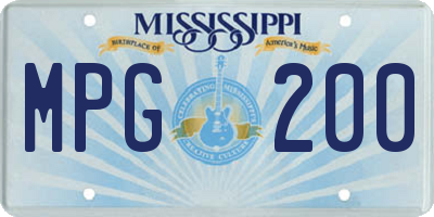 MS license plate MPG200
