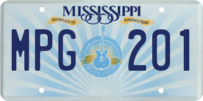 MS license plate MPG201
