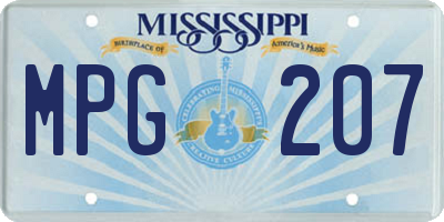 MS license plate MPG207