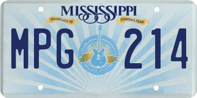 MS license plate MPG214